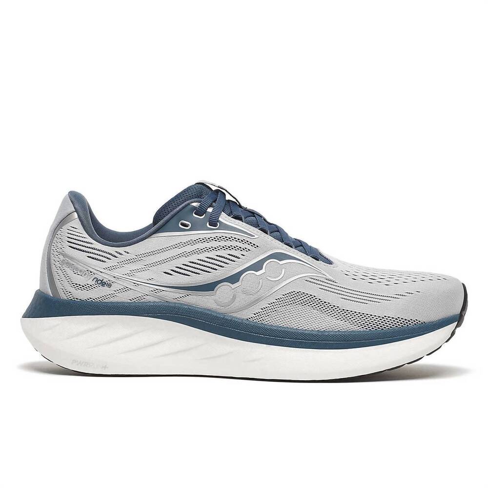 NEW SAUCONY men's ride 18 running shoes in cloud/dusk